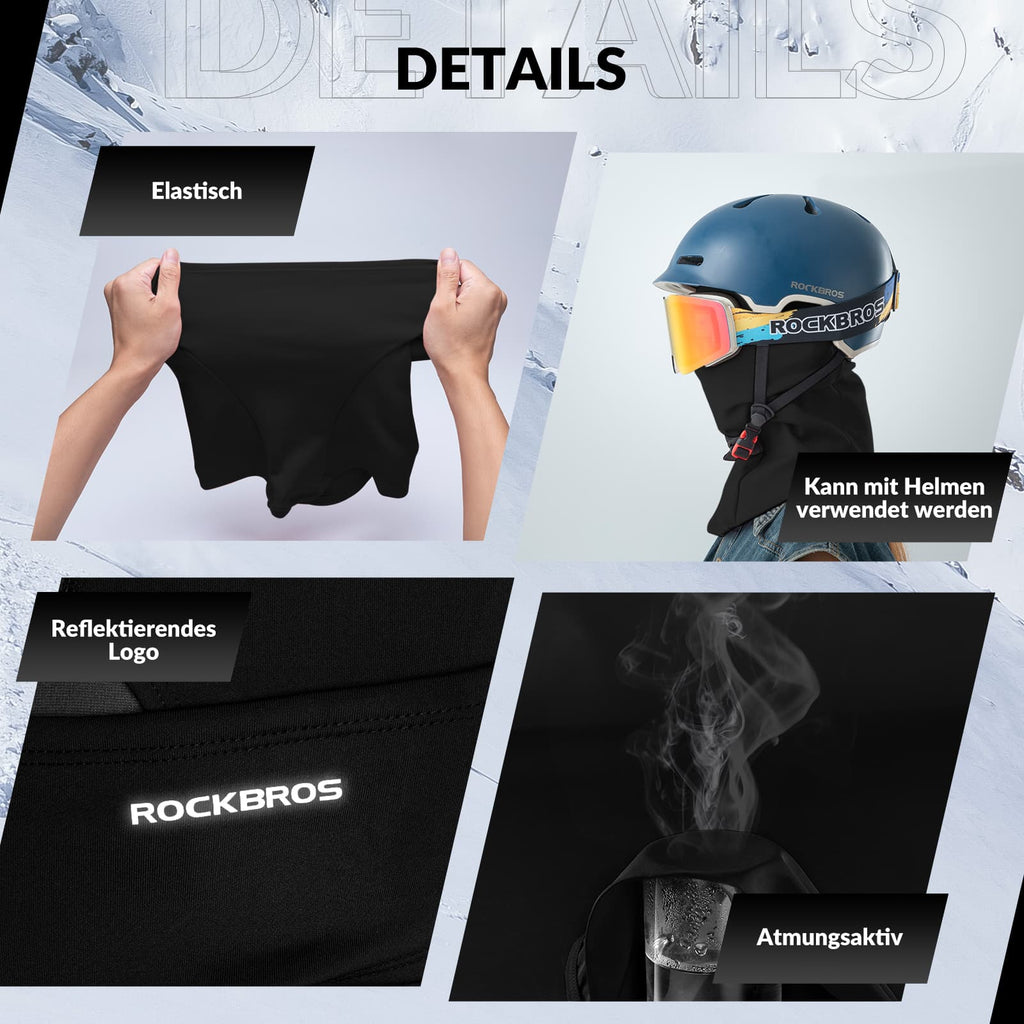 ROCKBROS Sturmhaube 2er Set Herbst Winter Balaclava für Outdoorsports Unisex