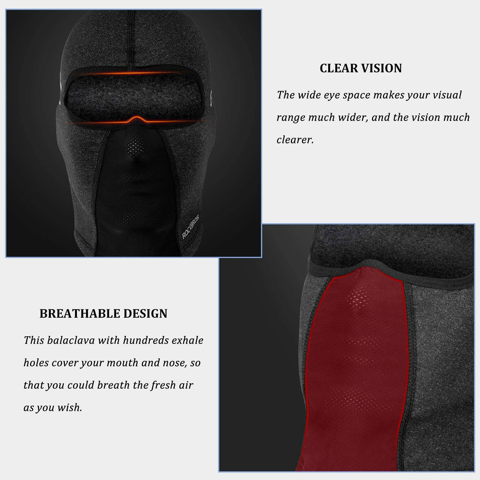 ROCKBROS Sturmhaube Warm Fahrrad Gesichtsmaske Balaclava 54-62CM Unisex