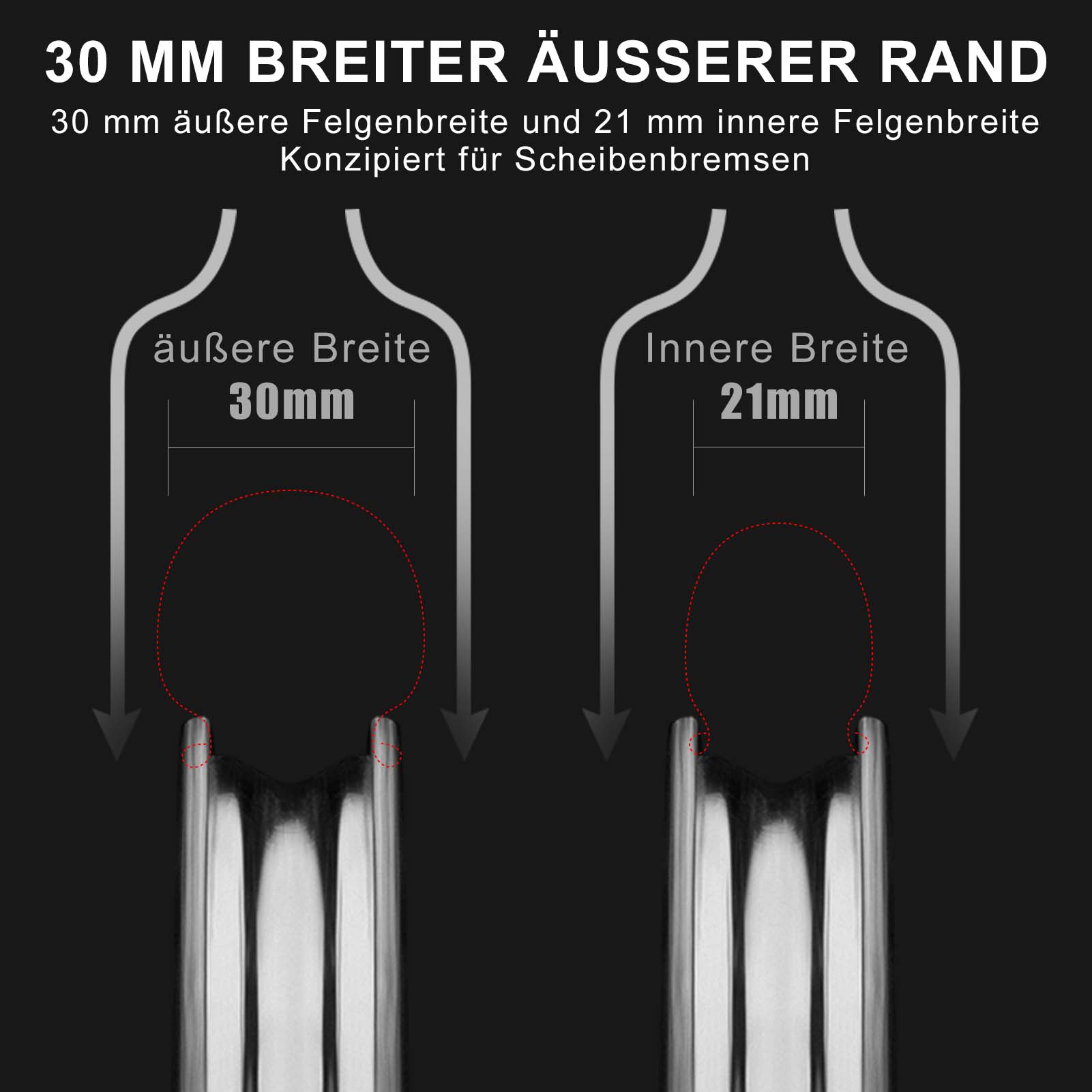 ROCKBROS T700 Carbon Laufradsatz 55mm Scheibenbremse Steckachse Laufrad Set für Rennrad Inklusive Vakuum-Reifenkissen