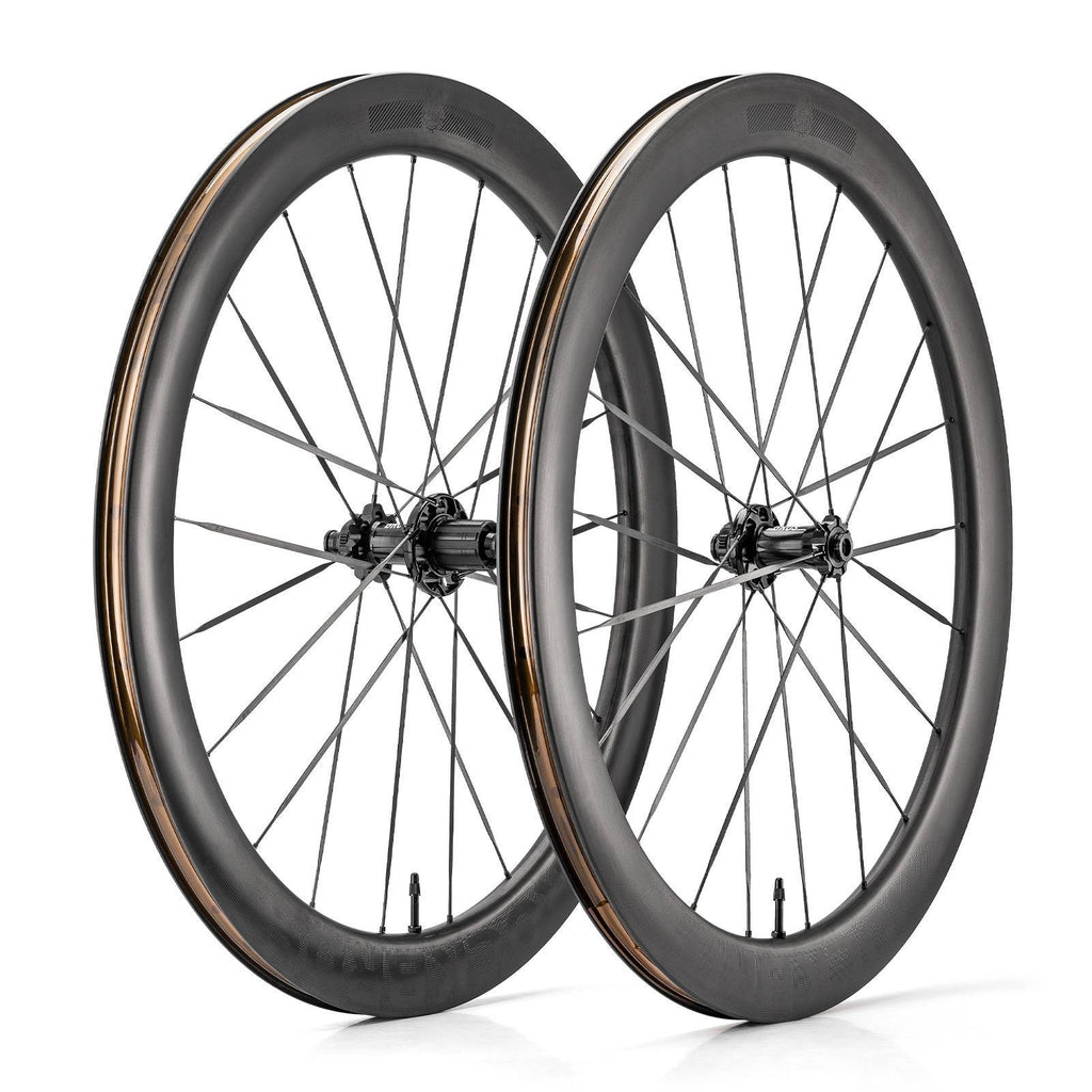 ROCKBROS T700 Carbon Laufradsatz 55mm Scheibenbremse Steckachse Laufrad Set für Rennrad Inklusive Vakuum-Reifenkissen