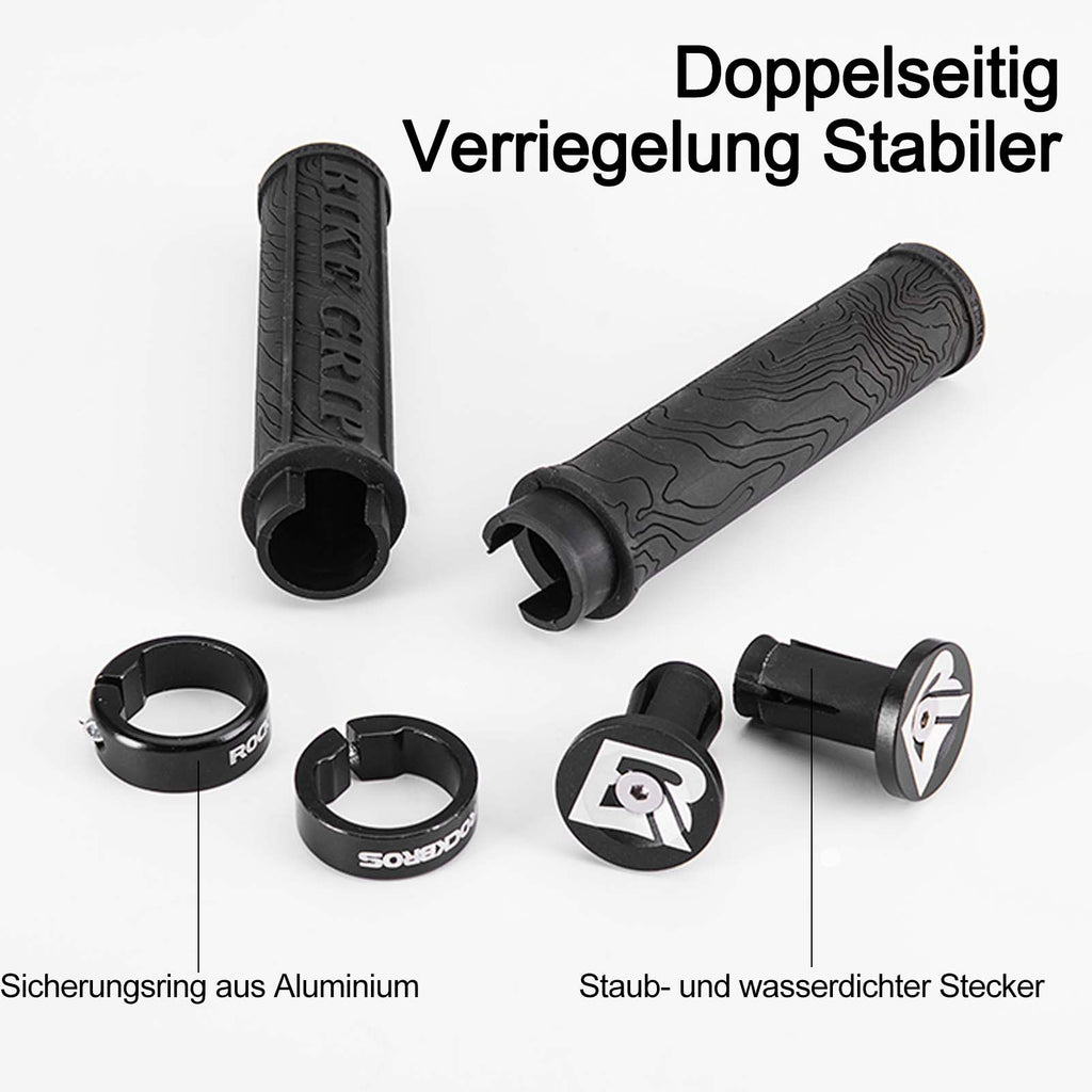 ROCKBROS Ultra-Leicht Fahrradgriffe aus Gummi mit Aluminium Lock-on Design
