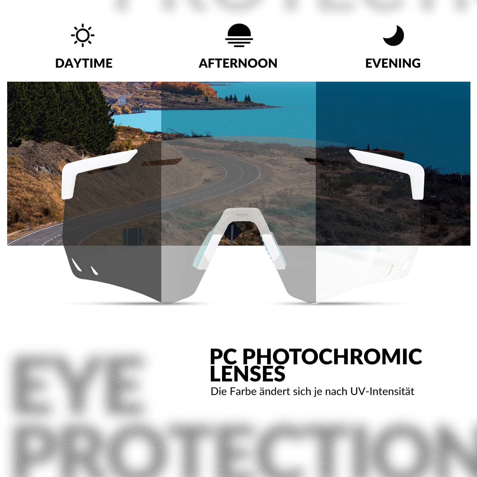 Ultraleichte und Selbsttönende Fahrradbrille (UV400)