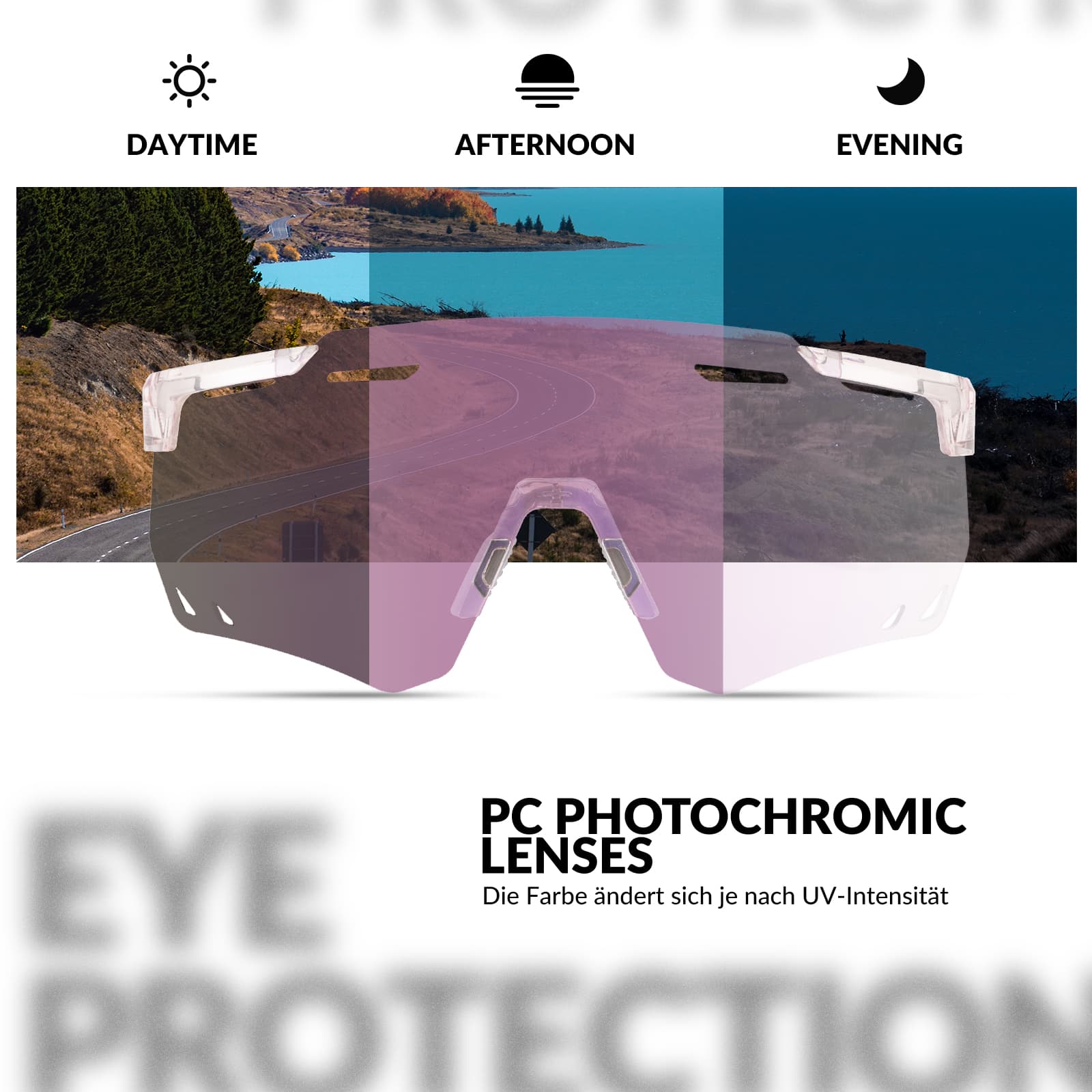 Ultraleichte und Selbsttönende Fahrradbrille (UV400)