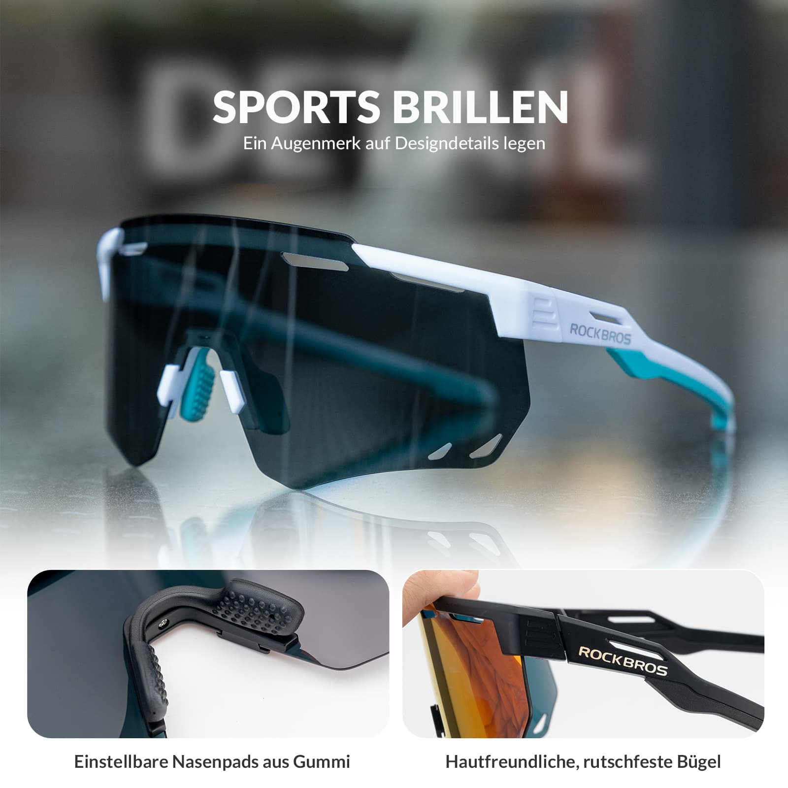 Ultraleichte und Selbsttönende Fahrradbrille (UV400)