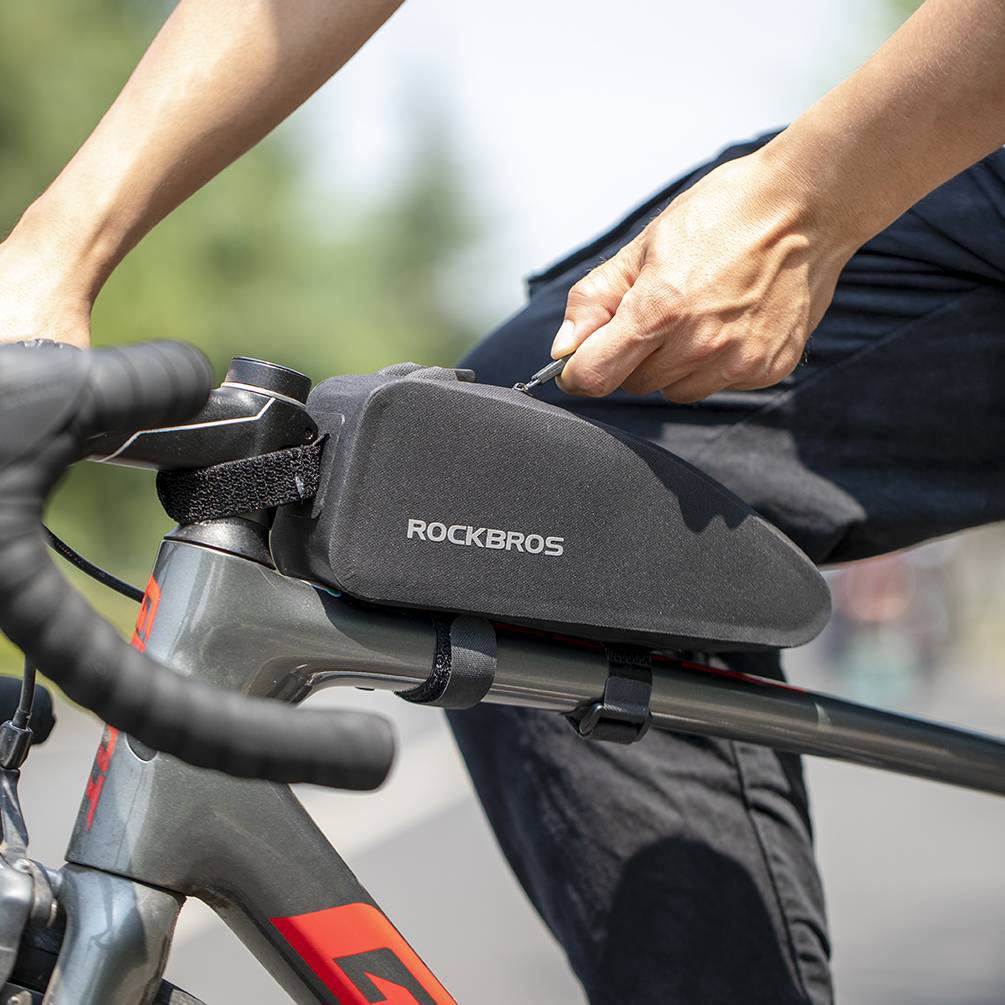 ROCKBROS wasserdichte Oberrohrtasche für Fahrrad 1L / 1.6 L Schwarz