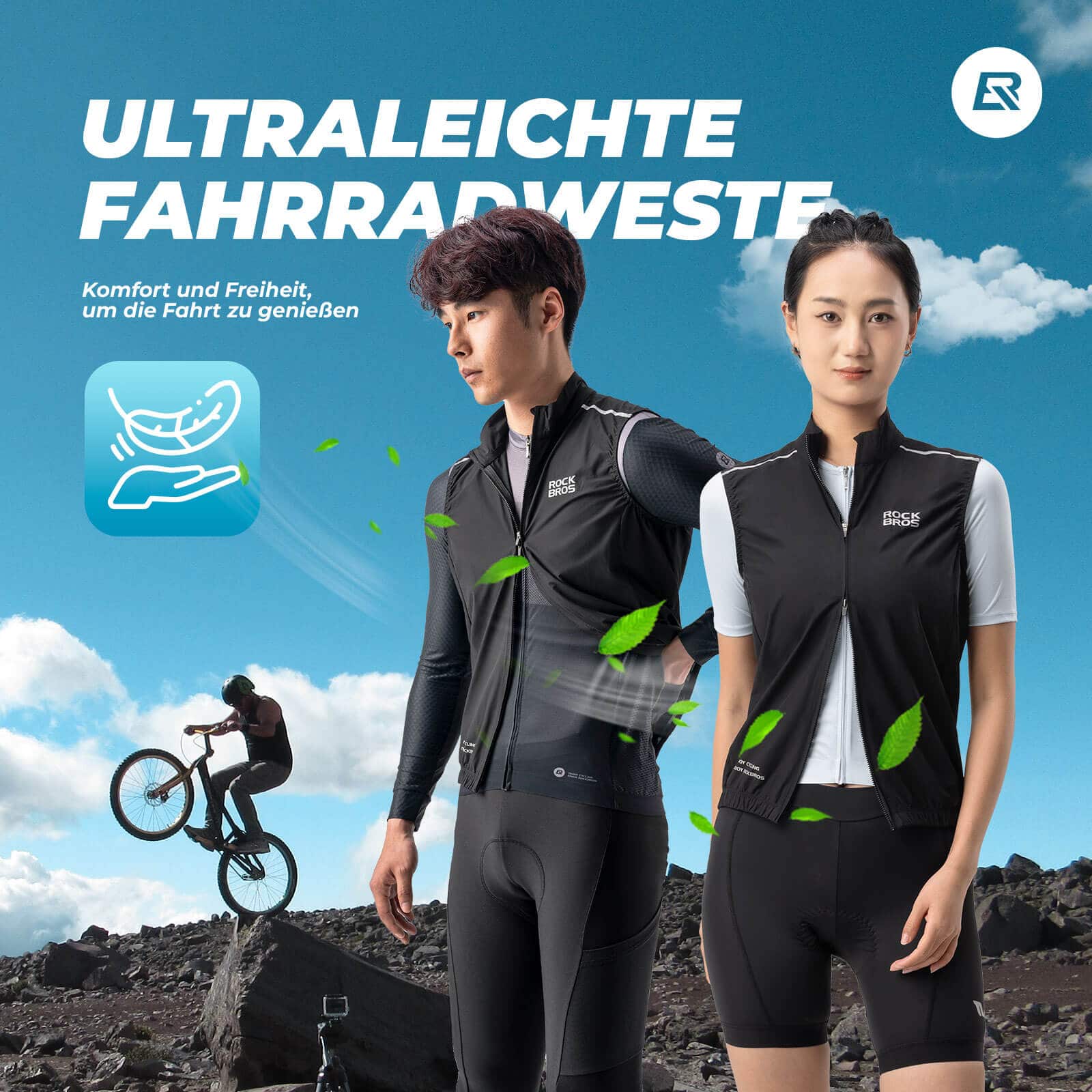 ROCKBROS Windweste Radsport Warnweste Ärmellose