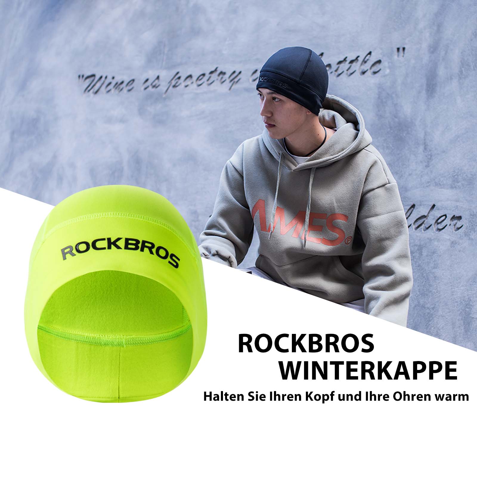 ROCKBROS Winter Fahrrad Mütze Helm Unterziehmütz Unisex