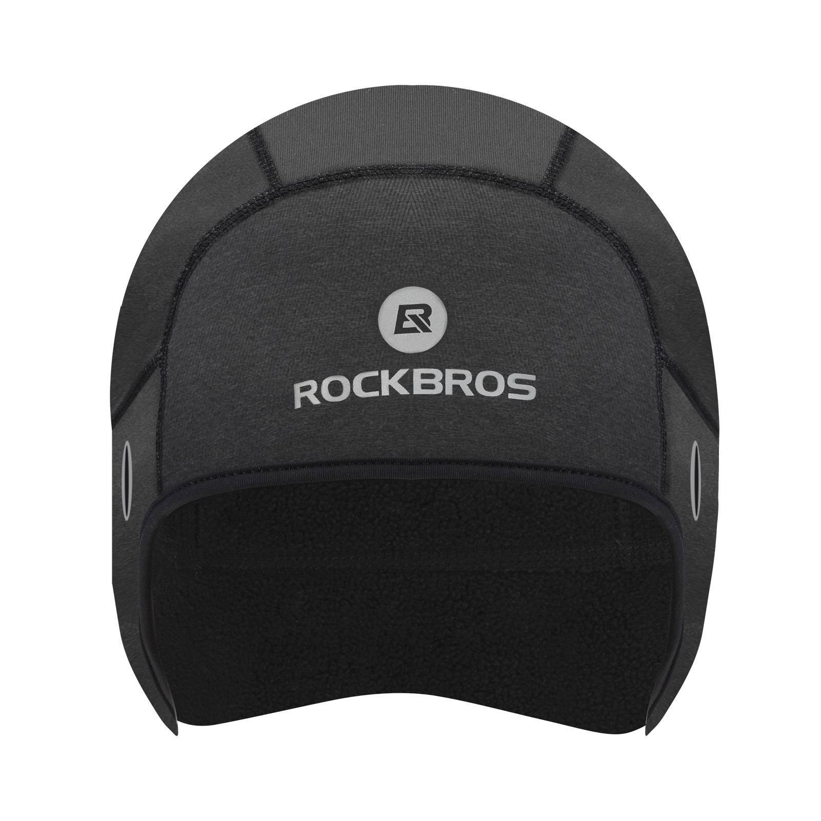 ROCKBROS Winter Fahrrad Mütze Winddicht Helmmütze mit Brillenlöcher