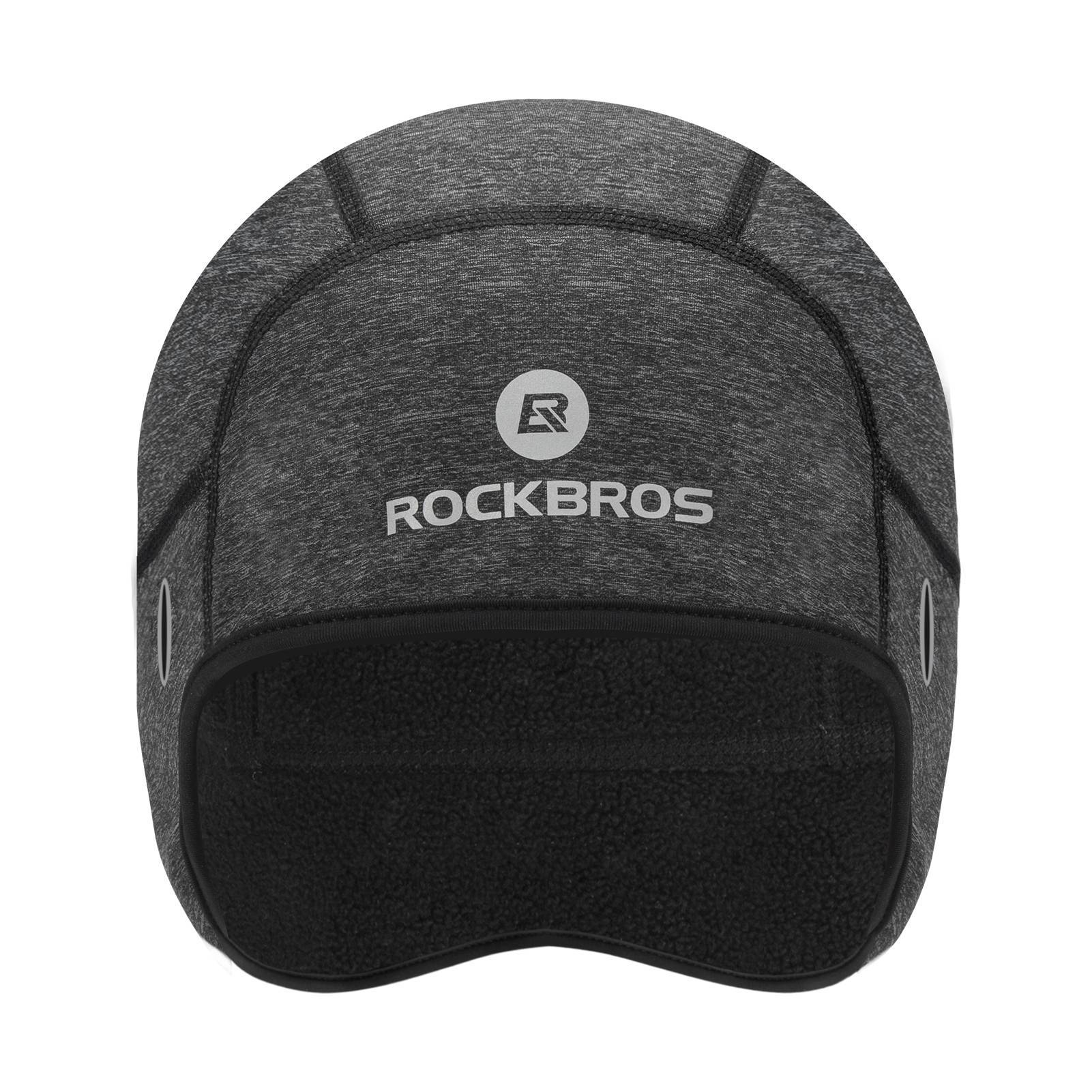 ROCKBROS Winter Fahrrad Mütze Winddicht Helmmütze mit Brillenlöcher