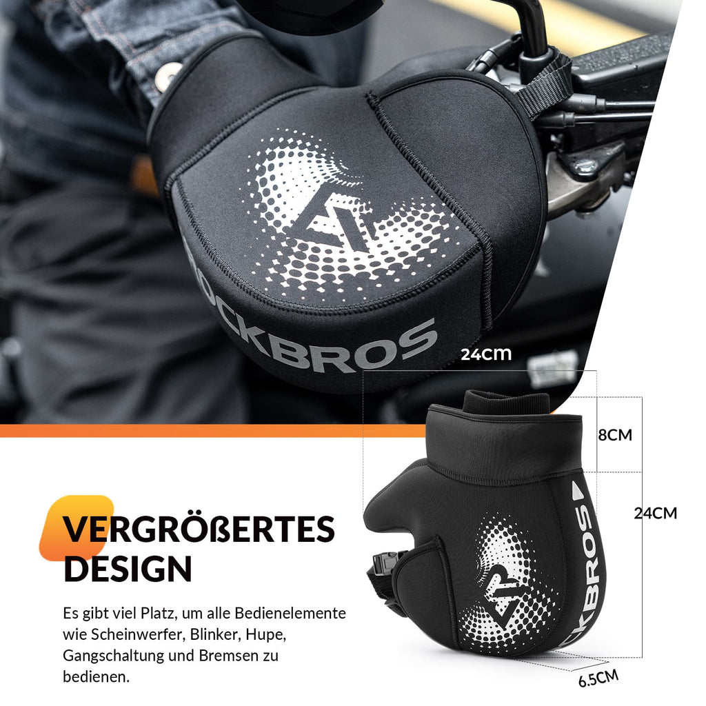 ROCKBROS Winter Lenkerstulpen Winddicht Motorrad Handschuhe Schwarz
