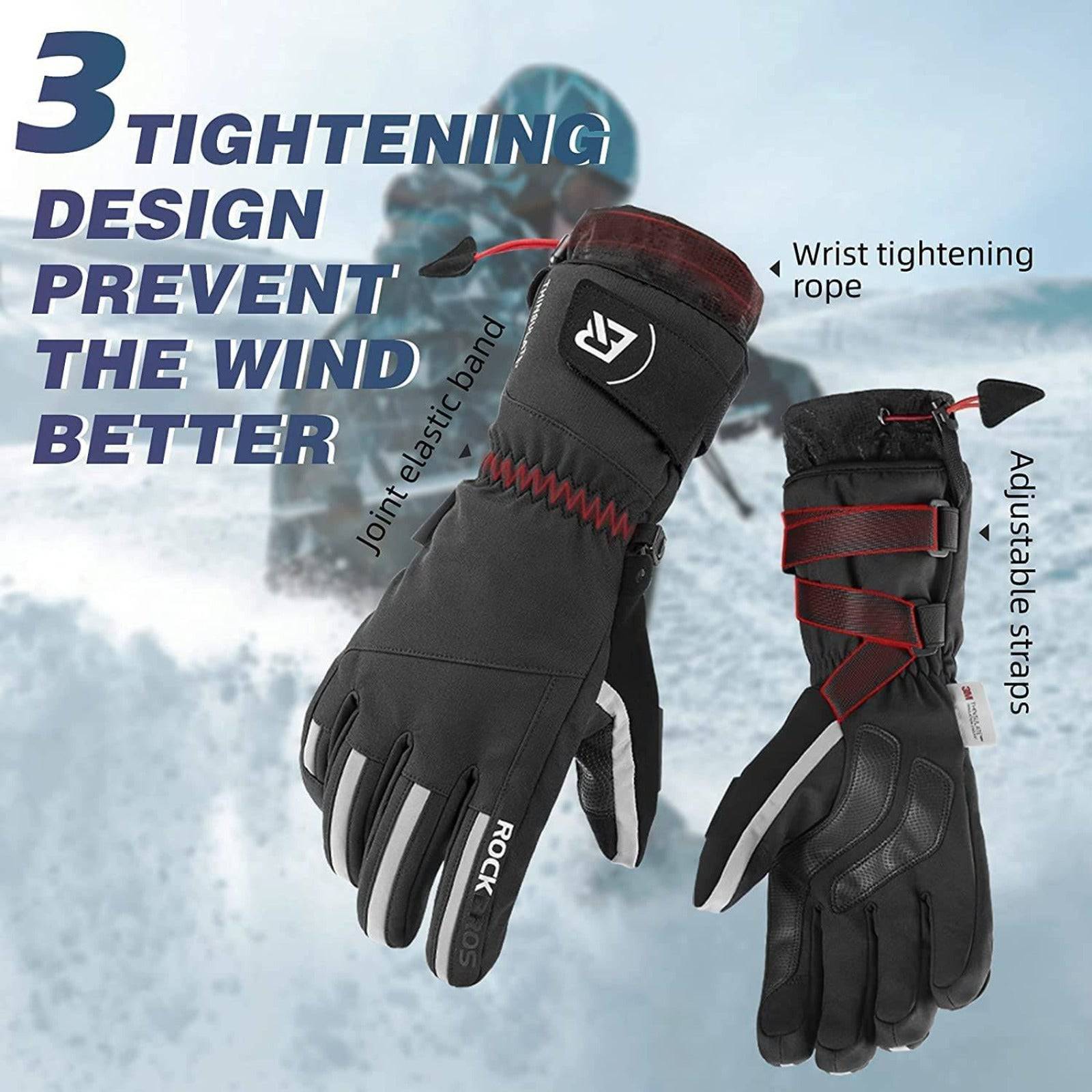 ROCKBROS Winterhandschuhe Fahrradhandschuhe Herren Winddicht M-2XL