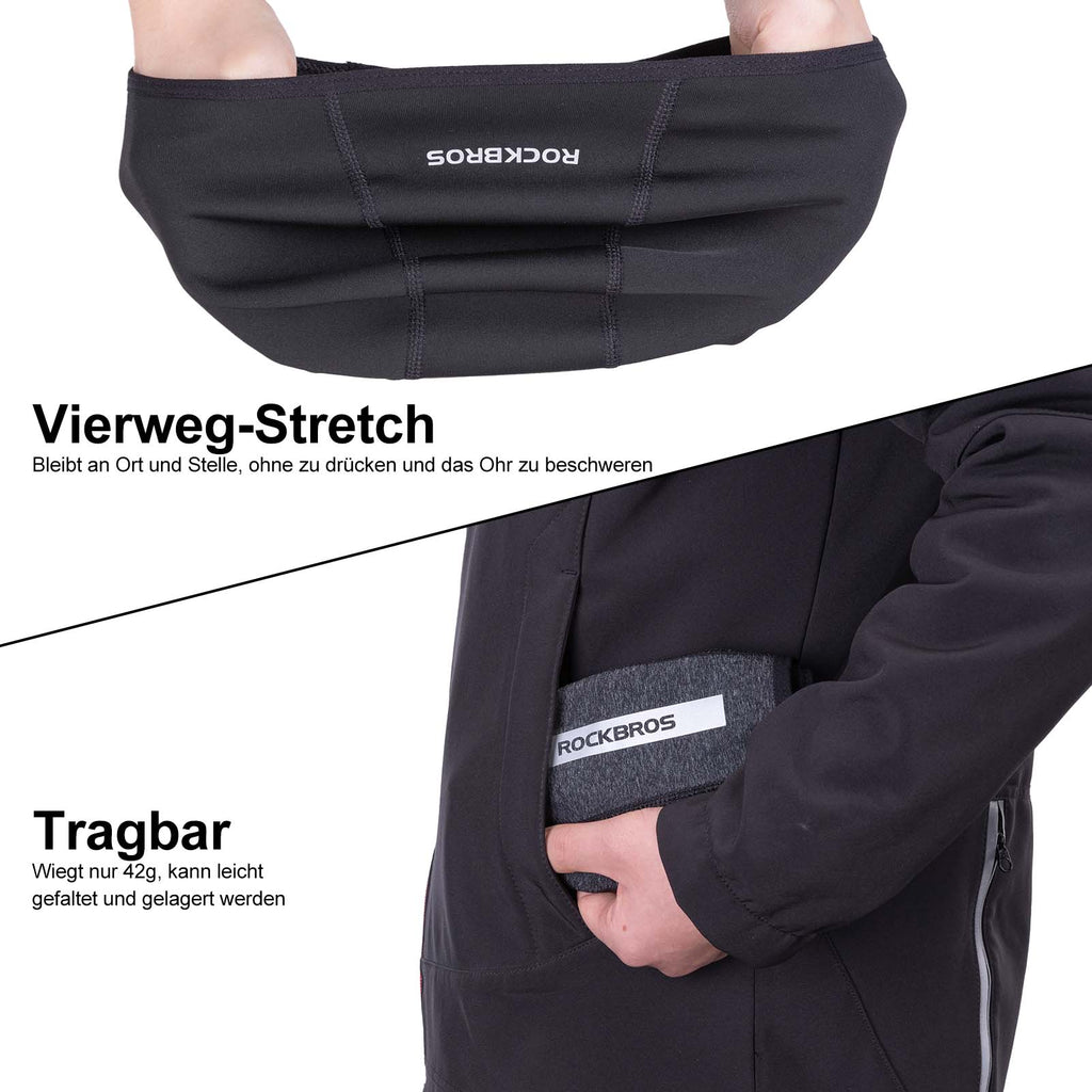 ROCKBROS Wintermütze Warm Strickmütze für Radfahren & Skifahren Schwarz