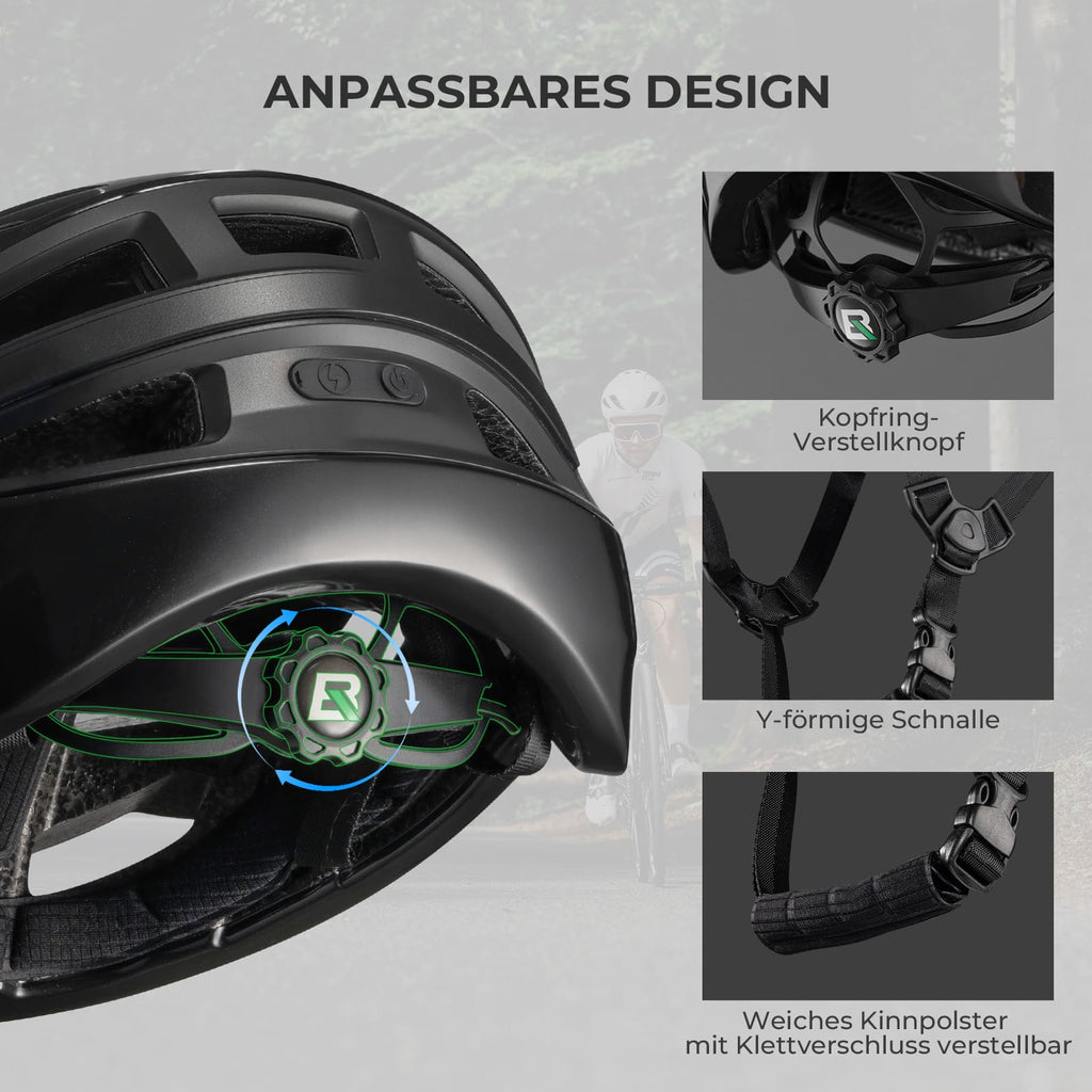 Fernsteuerbarer Smart Fahrradhelm mit Licht