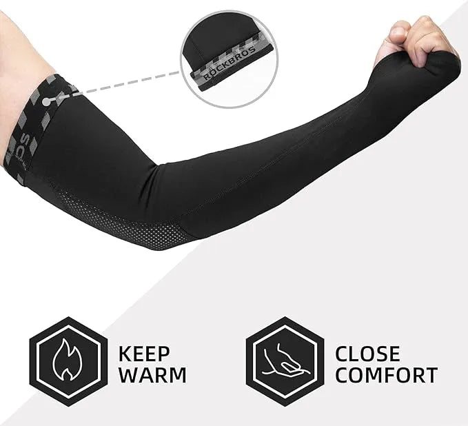 Winter Fleece Fahrrad-Armstulpen mit Daumenschlaufe
